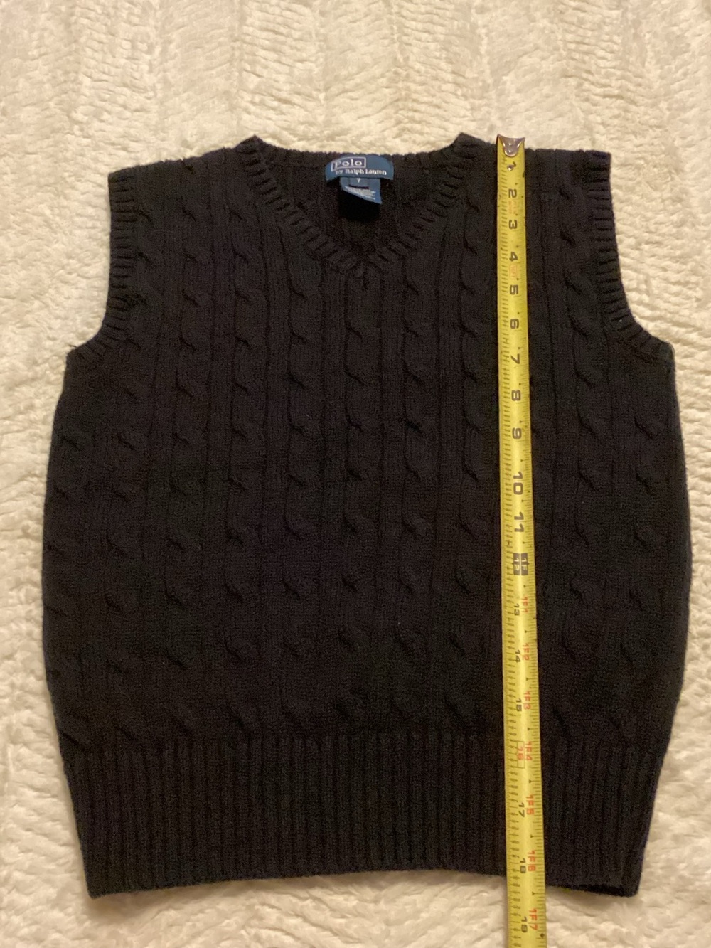 Little Boys Knitted Polo Ralph Lauren Sz 7 V Neck Pullover Cotton Sweater Vest